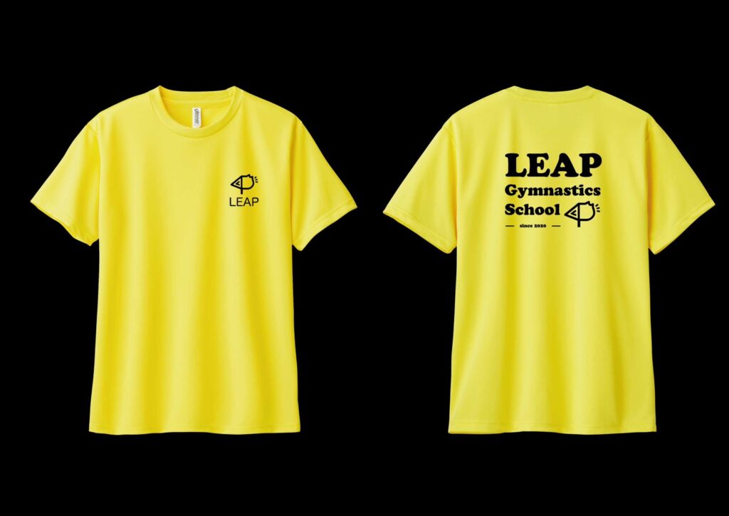 LEAP Tシャツ黒文字生徒黄色