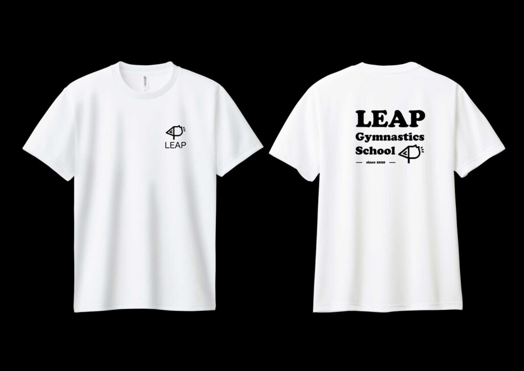 LEAP Tシャツ黒文字生徒ホワイト