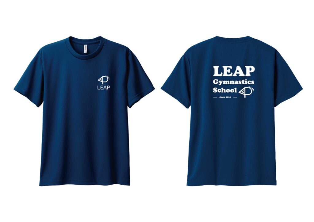 LEAP Tシャツ白文字生徒ネイビー
